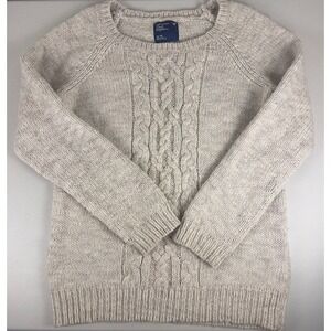 American Eagle Outfitters Womens XL Oatmeal Cable Knit Wool Alpaca Blend Sweater